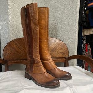 distressed high boots